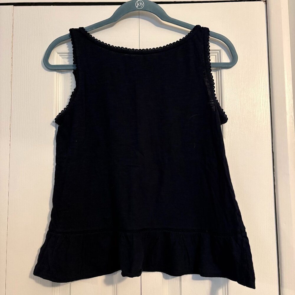 100% Cotton Loft Navy Sleeveless Blouse with Butterfly Back XS